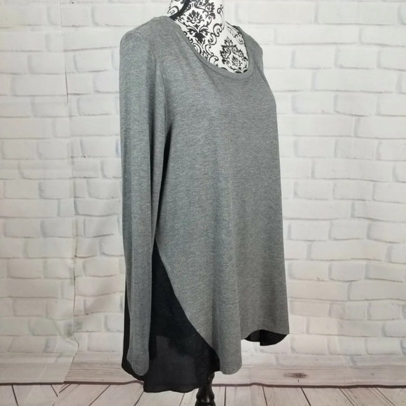 Long Sleeve Stretch Top with Knit Lace Back - Picture 12 of 16